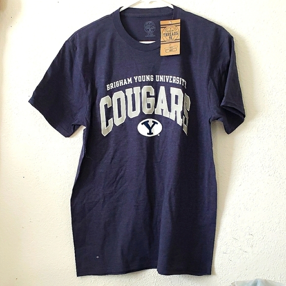 BYU Brigham Young University Navy T-Shirt Size L - Picture 1 of 6